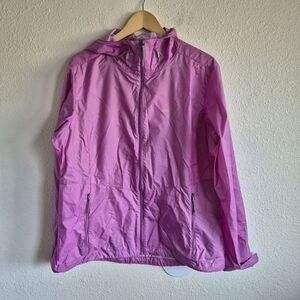 Columbia Hooded Rain Jacket Coat Pink Womens Size XL